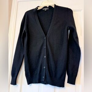 Ann Taylor Elegant Black Button-Up Cardigan